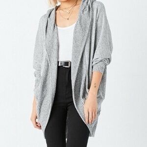 Anthropologie Silence + Noise Open Front Cardigan Hoodie Women’s M Gray Knit